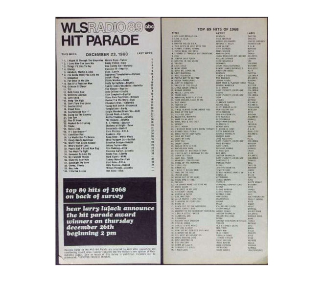 The WLS Top 89 Hits of 1968